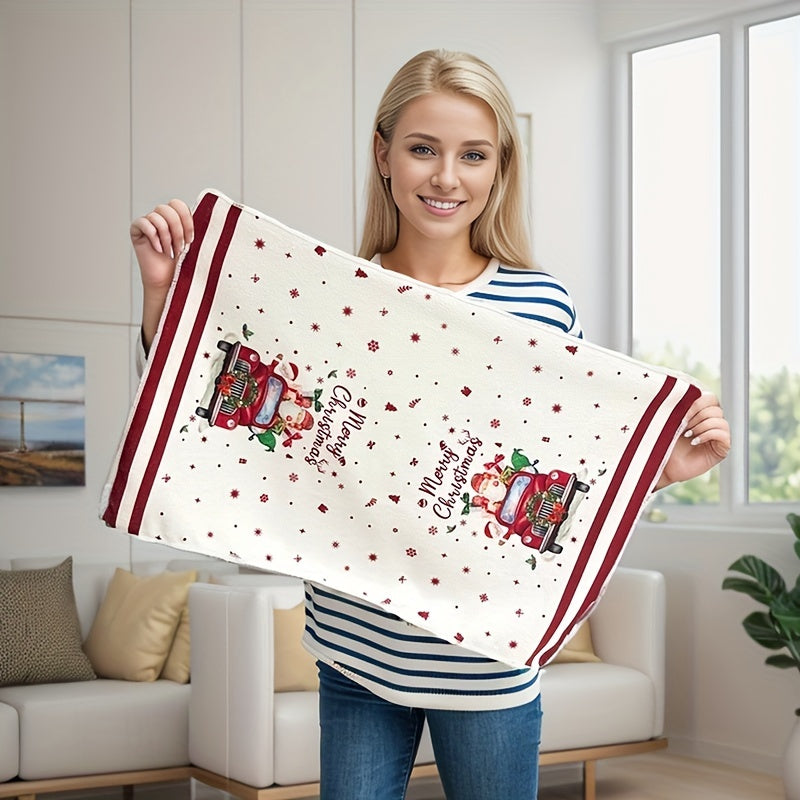 5pcs Soft & Absorbent Christmas Towels - Festive Cartoon Designs with Snowflakes, Trees & More - Perfect for Holiday Decor & Bathroom Essentials, Christmas Decor, Christmas Decorations