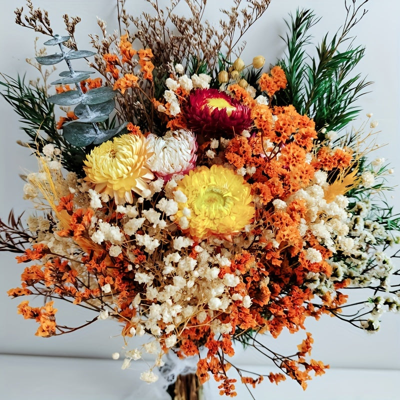 48pcs Boho Chic Artificial Pampas Grass Bouquet - Includes Starry Sky, Daisy & Rabbit Tail Flowers for Home Decor, Weddings, Parties, and Seasonal Celebrations