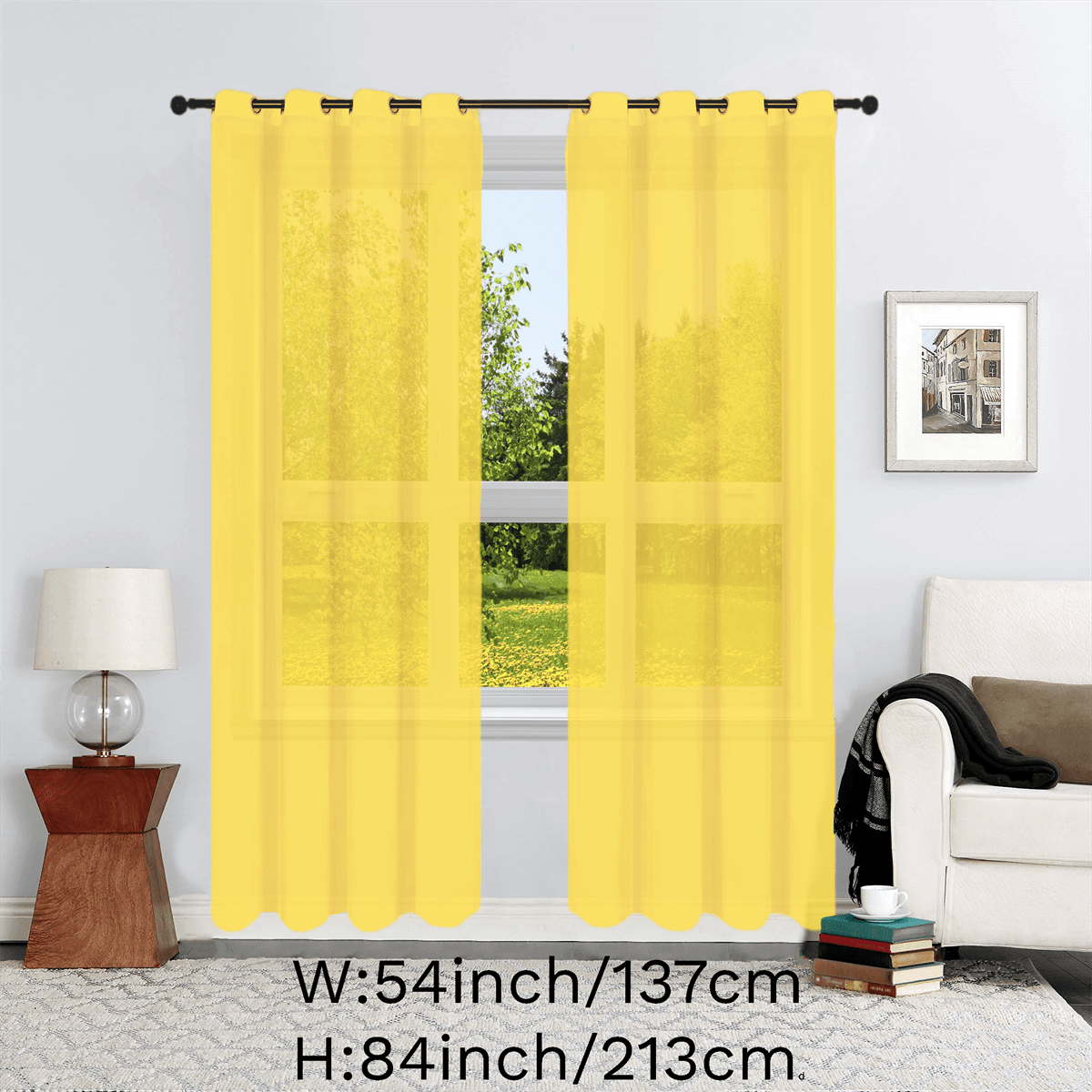 1pc Solid Lightweight Voile Sheer Curtain Panel - Soft, Light-Filtering, Grommet Top, Easy Hang - Perfect for Living Room, Dining Room Home Decor, Filtering Natural Light, Enhancing Interior Ambiance