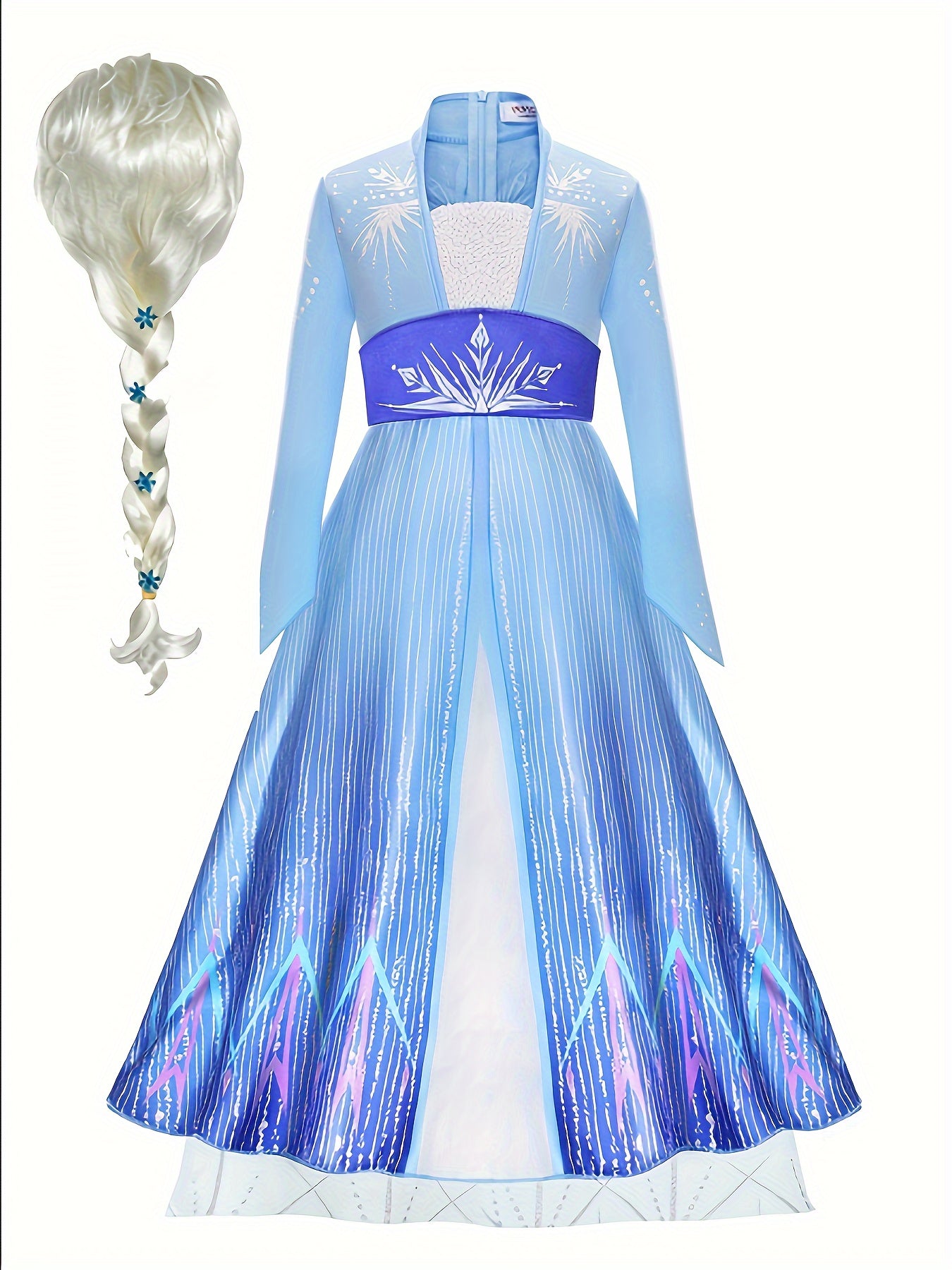 Girl's Color Gradient Cartoon Character Long Sleeve Dress - Costumes for Kids, Dress Up Outfits for Christmas, Halloween, Birthday Party, Performance, and Gift - Vibrant, Comfortable, and Adorable Design