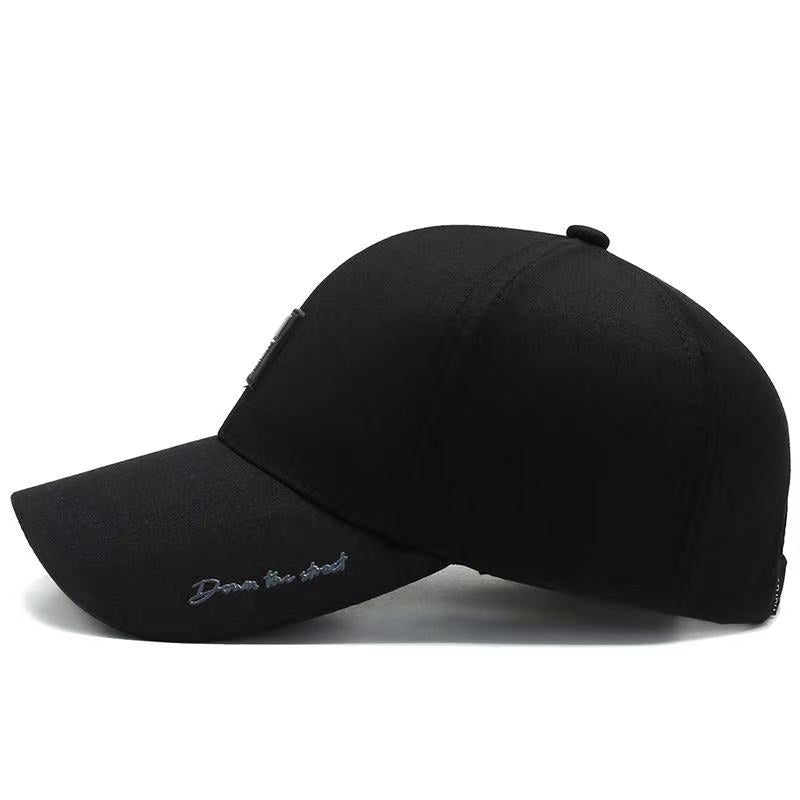 Stylish Men's Embroidered Letter Black Baseball Cap - Classic Fashion Headwear for Gift Giving, Casual Daily Wear, and Outdoor Activities