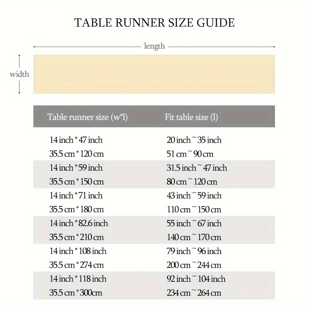 1pc Premium Farmhouse Table Runner - Solid Color, Durable Polyester Decor for Autumn, Thanksgiving, Christmas Dining - A Stylish, Cozy Touch to Your Home Decor