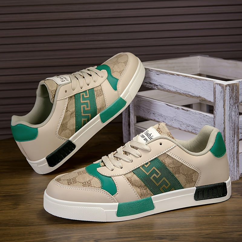 Men's Retro-Inspired Fashion Sneakers - Lightweight, Versatile Sneakers for All Seasons, Lace-Up, Rubber Sole