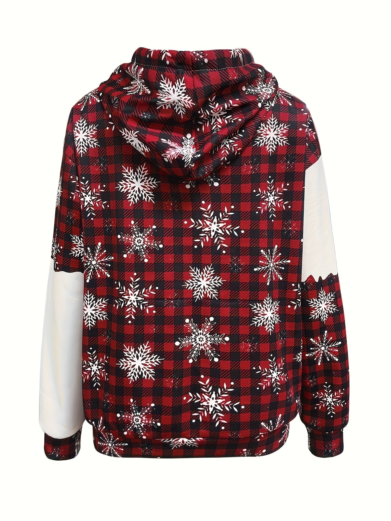 Cozy Festive Christmas Print Drawstring Hoodie - Women's Fashion Hoodies - Long Sleeve Drop Shoulder, Soft Casual Sweatshirt with Relaxed Fit and Adjustable Drawstring