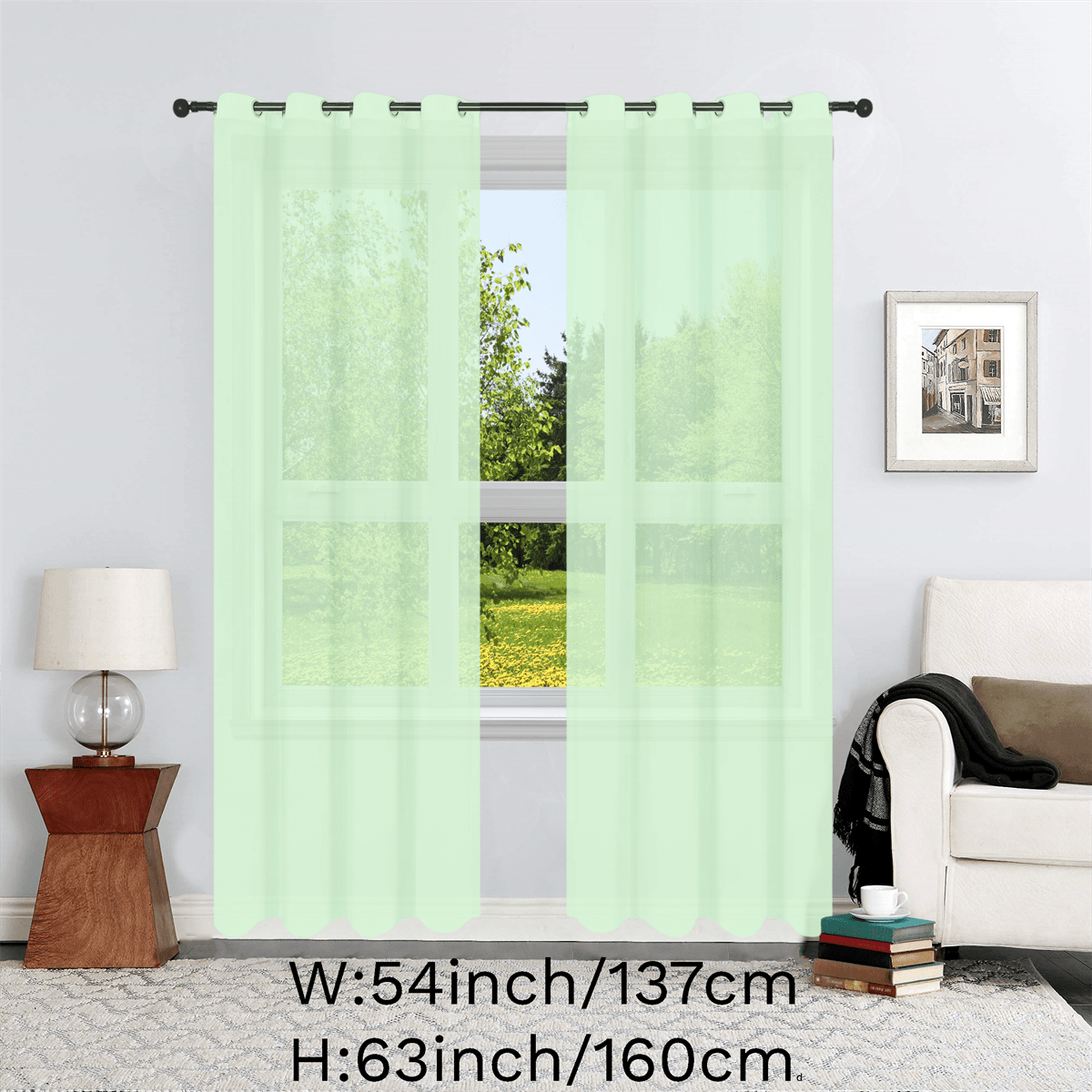 1pc Solid Lightweight Voile Sheer Curtain Panel - Soft, Light-Filtering, Grommet Top, Easy Hang - Perfect for Living Room, Dining Room Home Decor, Filtering Natural Light, Enhancing Interior Ambiance