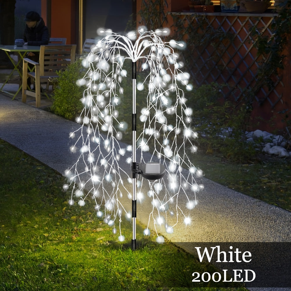 1pc Solar-Powered Firecracker Fireworks Lights - 120/200 LEDs, 8 Vibrant Modes, Durable, Energy-Efficient, Perfect for Patio, Garden, Pathway, Party, Camping, Picnic, Christmas, Ramadan, Halloween Decorations