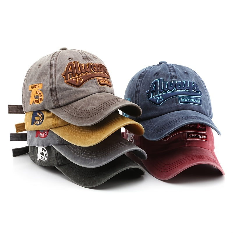Men's Retro Baseball Hat Pattern Charms Embroidery Baseball Cap Sunshade Hat Spring And Autumn Male Character Street Baseball Cap