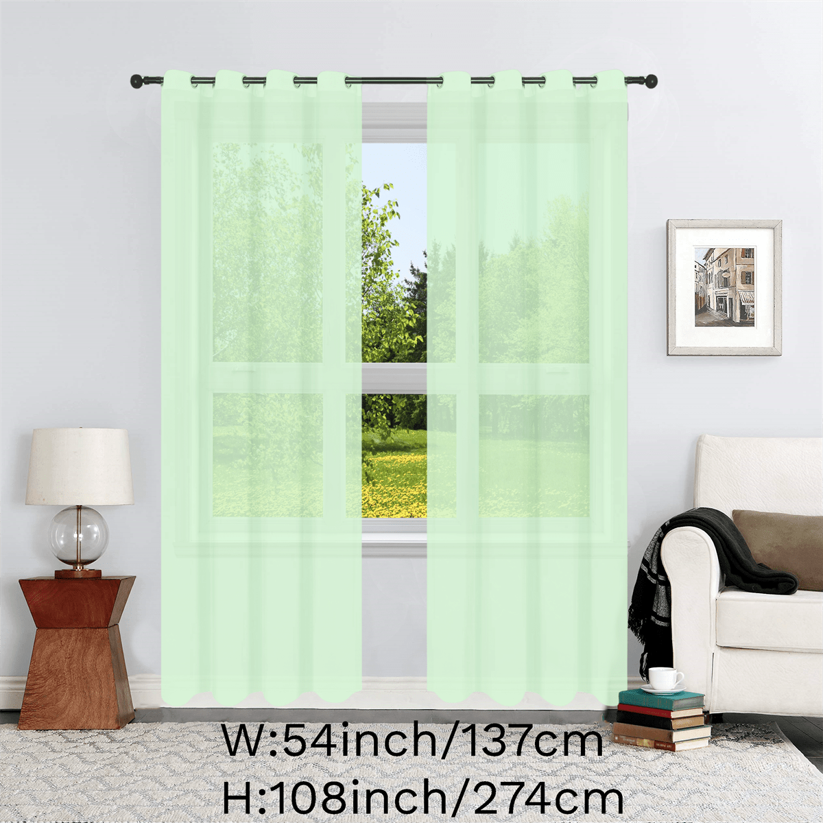 1pc Solid Lightweight Voile Sheer Curtain Panel - Soft, Light-Filtering, Grommet Top, Easy Hang - Perfect for Living Room, Dining Room Home Decor, Filtering Natural Light, Enhancing Interior Ambiance