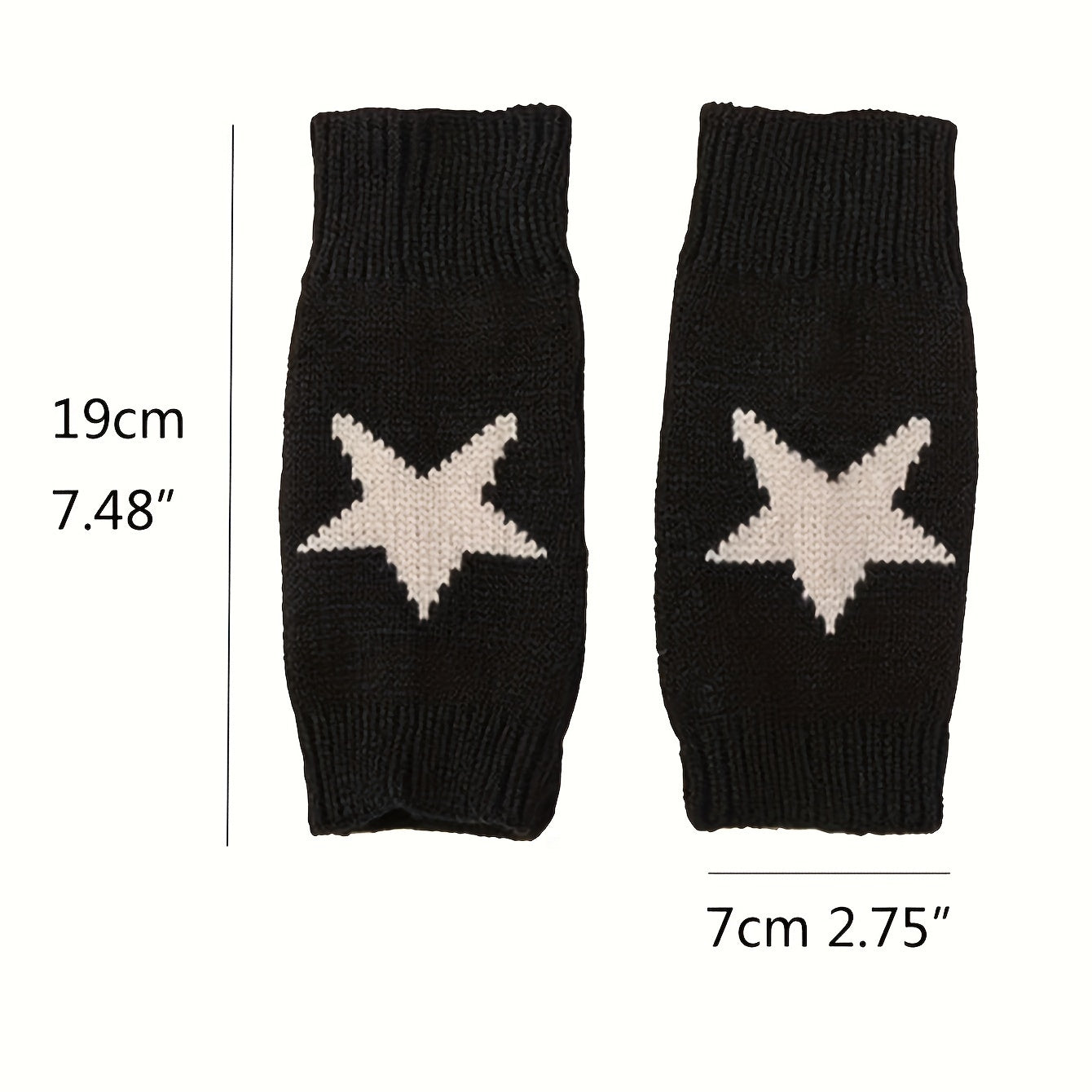 Cozy Knit Fingerless Gloves with Geometric Pentagram Design - Warm, Hand-Washable for Women | Perfect for Fall/Winter Outdoor Leisure