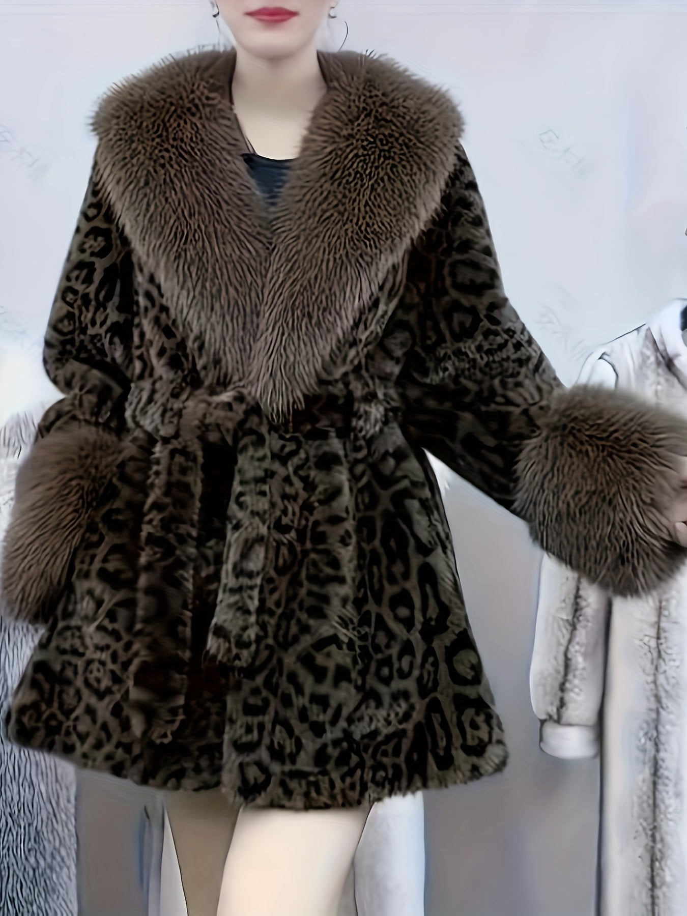 Chic Teddy Coat - Soft, Thermal, Fluffy, Belted, Lapel, Long Sleeve, Water-Resistant, Windproof, Fall & Winter Essential - Women's Clothing for Cold Weather