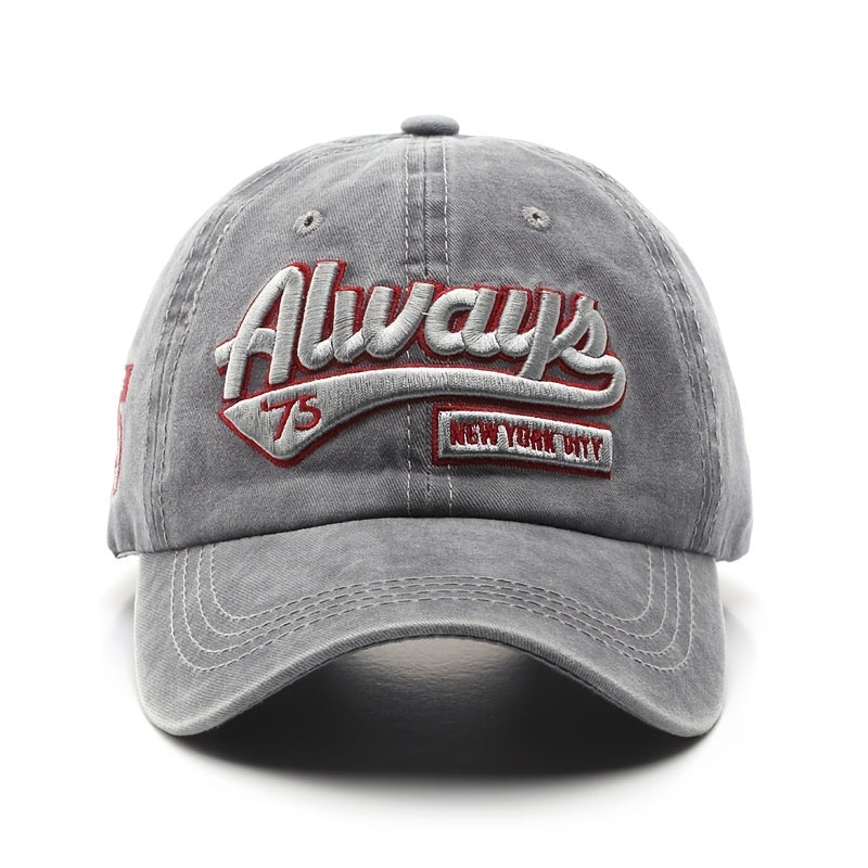 Men's Retro Baseball Hat Pattern Charms Embroidery Baseball Cap Sunshade Hat Spring And Autumn Male Character Street Baseball Cap