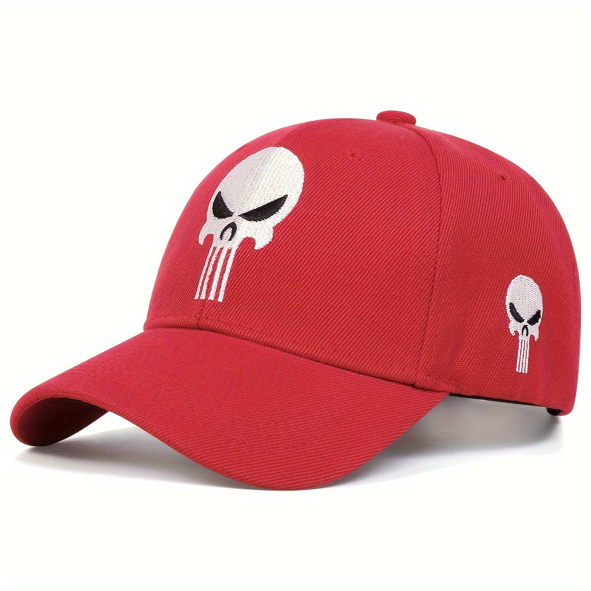 1pc Unisex Cartoon Skull Embroidered Adjustable Breathable Baseball Cap - Ultra Lightweight, Slight Stretch, Polyester Fiber Filled, Casual Style for Outdoor Sports and Daily Wear