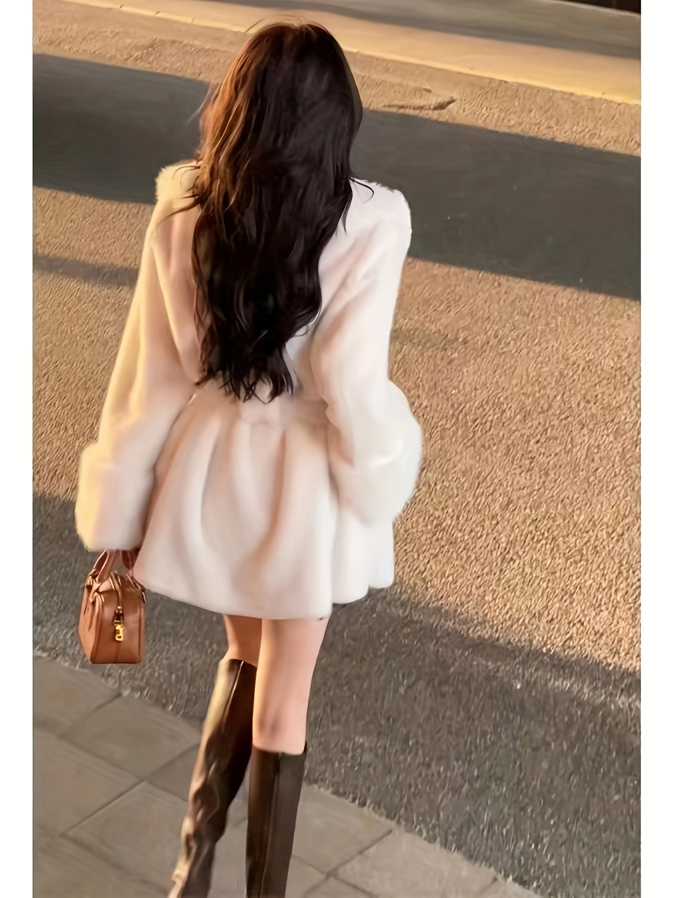 Chic Teddy Coat - Soft, Thermal, Fluffy, Belted, Lapel, Long Sleeve, Water-Resistant, Windproof, Fall & Winter Essential - Women's Clothing for Cold Weather