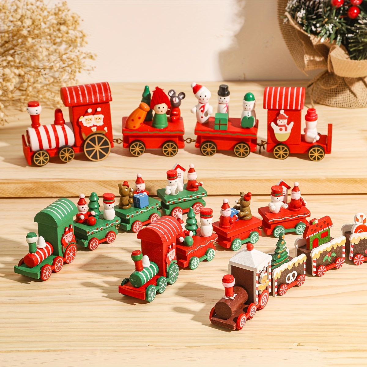 Merry Christmas Wooden Train Ornament - Festive Xmas Tree Decor, Perfect Holiday Gift & Home Accent Holiday Decorations, Christmas Decor