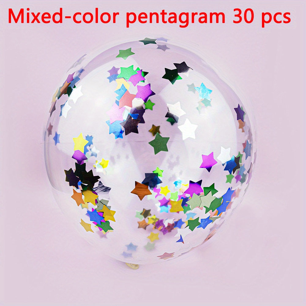 12pcs/30pcs Golden Confetti 12-Inch Latex Balloons for Perfect Party Decorations - Graduation, Weddings, Birthdays