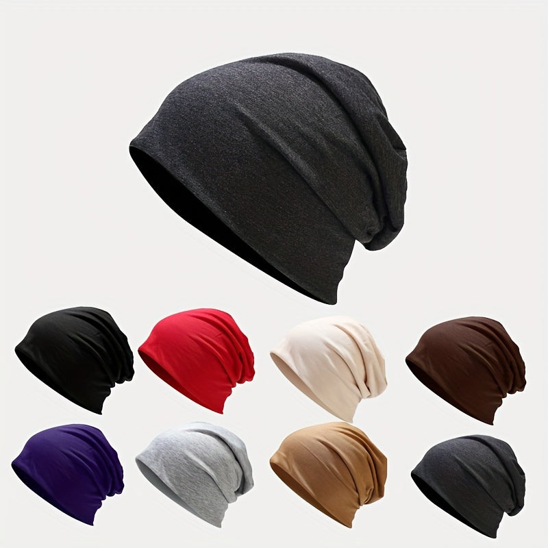 1pc Cozy Stretchy Slouch Beanie Hat - Soft, Warm, and Fashionable Winter Accessory for Men & Women - Polyester Fiber Filled, Knitted, Solid Color, One Size Fits Most Gift