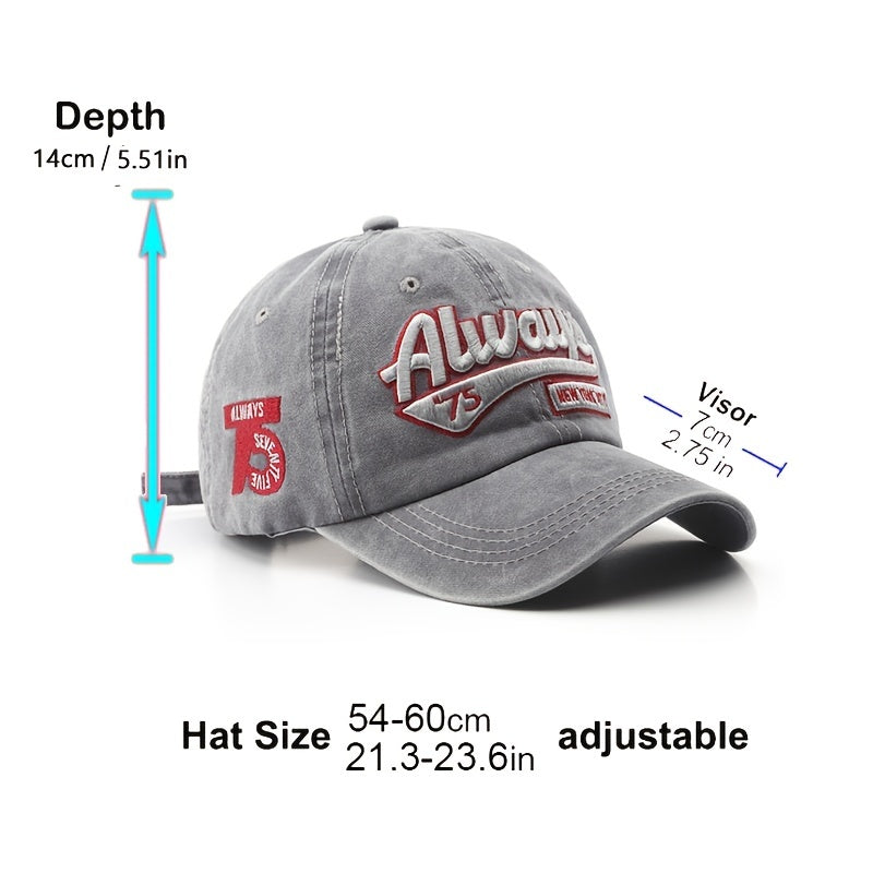 Men's Retro Baseball Hat Pattern Charms Embroidery Baseball Cap Sunshade Hat Spring And Autumn Male Character Street Baseball Cap
