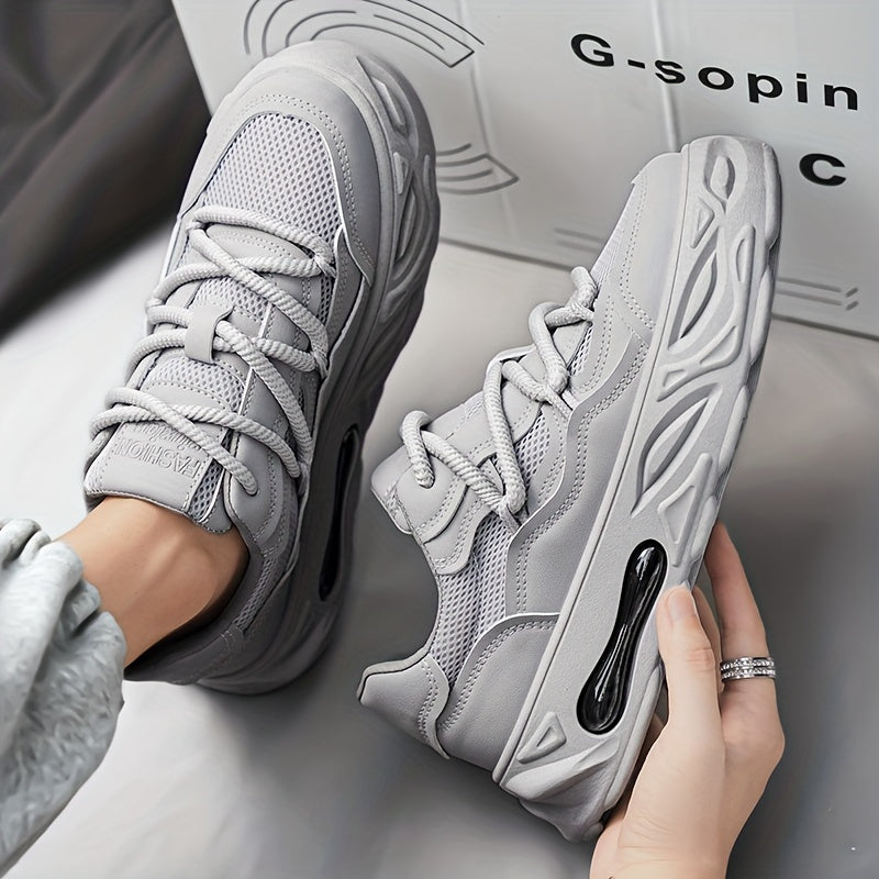 Trendy Chunky Sneakers - Breathable Mesh, Lace-Up, Height-Boosting Platform Shoes for Men & Women