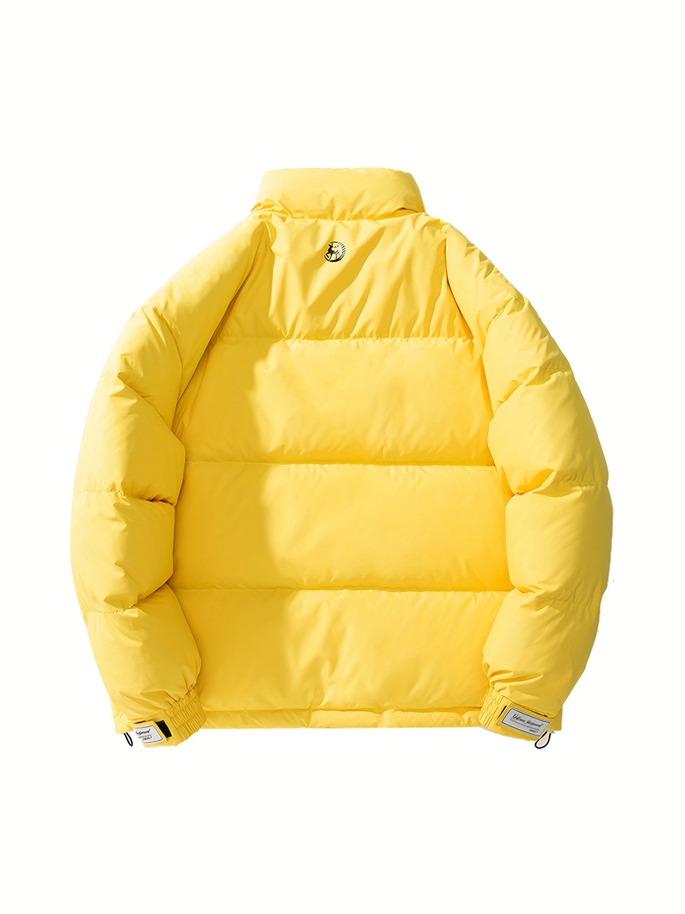 Men's Loose Solid Down Jacket With Pockets, Casual Breathable Lapel Zip Up Long Sleeve Warm Outwear For Winter Outdoor Activities