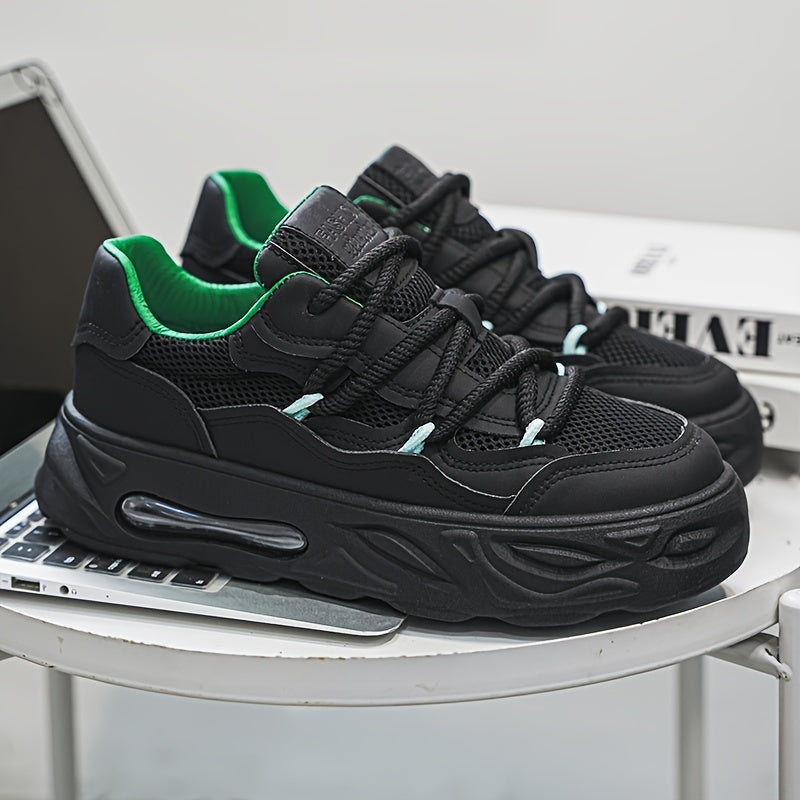 Trendy Chunky Sneakers - Breathable Mesh, Lace-Up, Height-Boosting Platform Shoes for Men & Women