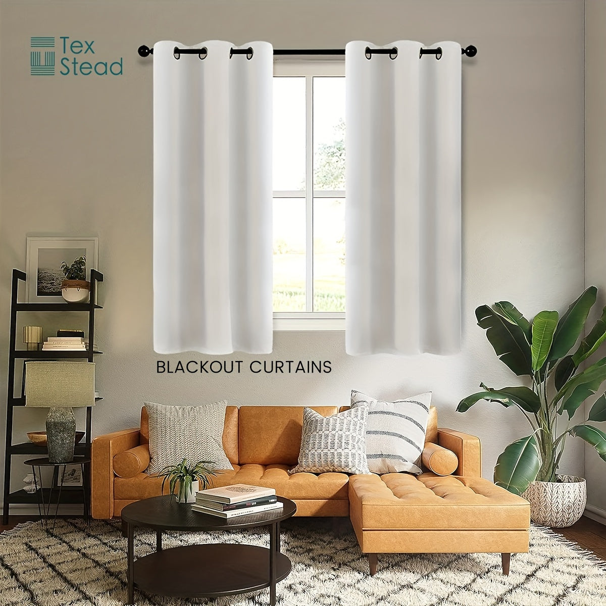 2-Piece Blackout Valance Panels - Room Darkening, Grommet Top, Half Window Treatment for Kitchen, Bathroom, Basement, Living Room, Office - Easy Home Decor Solution