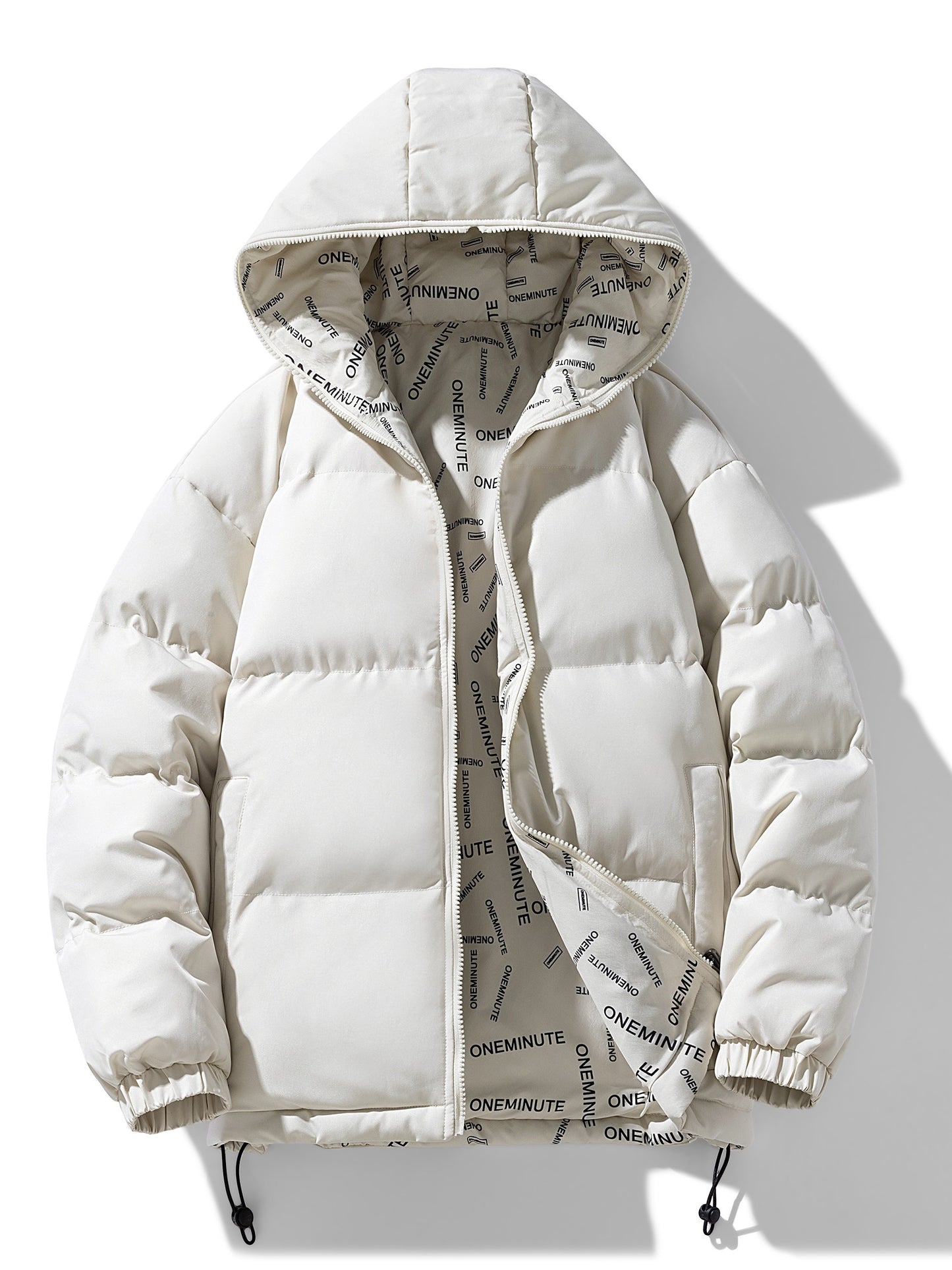 Men's Casual Reversible Padded Jacket, Warm Thick Coat For Fall Winter