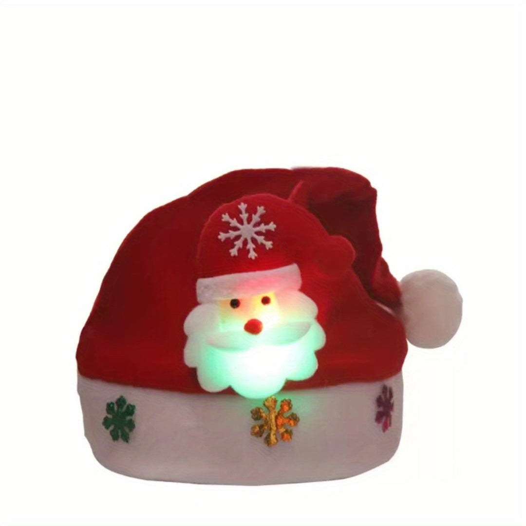 1pc Christmas Luminous Christmas Hat, Adult Cartoon Hat Old Man Snowman Hat, Christmas Small Gift Party Decoration for stocking stuffers