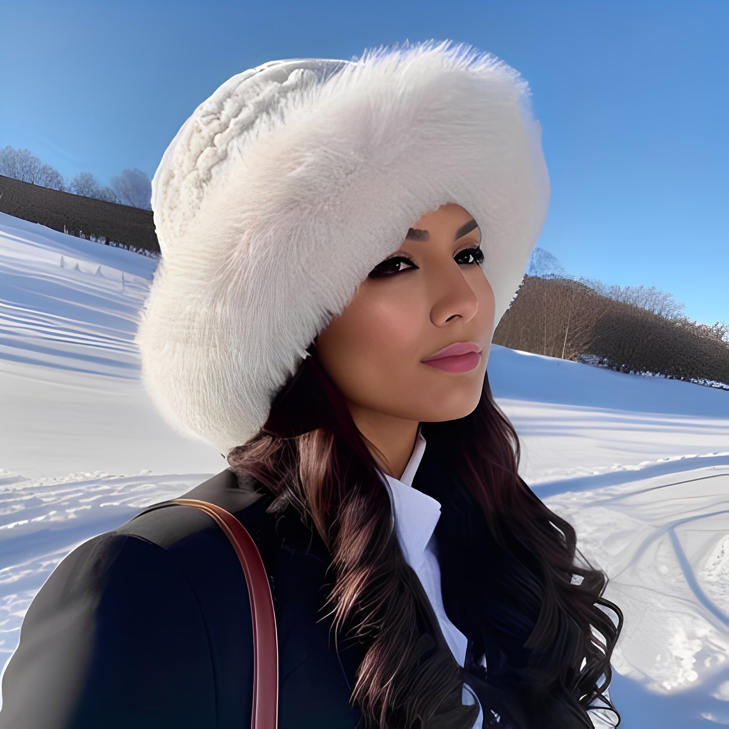 1pc Ultra-Warm Furry Fisherman Hat with Luxurious Plush Lining - Windproof, Soft & Comfortable - Adorable Buckle Design - Perfect Winter Accessory & Christmas Gift