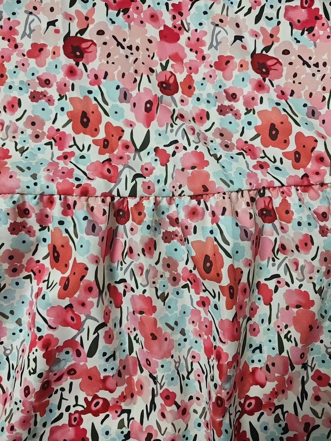 VAKKV Summer Breeze Floral Spaghetti Strap Gown - Sleeveless, Lace-Up, Long Vacation Dress, Easy-Care Polyester