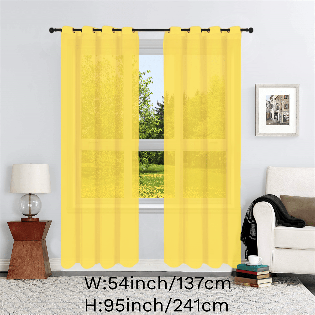 1pc Solid Lightweight Voile Sheer Curtain Panel - Soft, Light-Filtering, Grommet Top, Easy Hang - Perfect for Living Room, Dining Room Home Decor, Filtering Natural Light, Enhancing Interior Ambiance