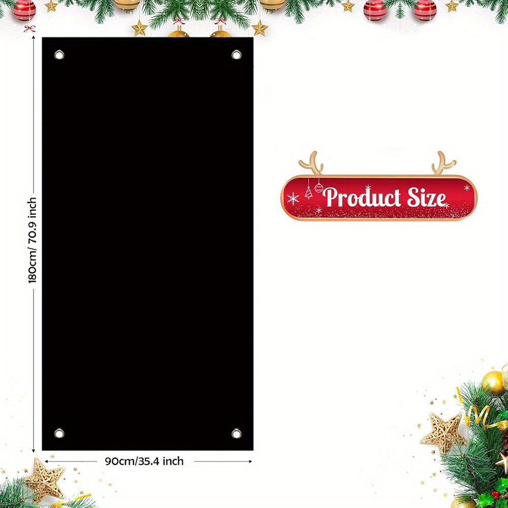 1pc Modern Polyester Snowman Wreath, New Year Door Curtain with Tassel Decoration, No Battery Required, Indoor/Outdoor Festive Wall Hanging for Entrance, Holiday Gift Idea