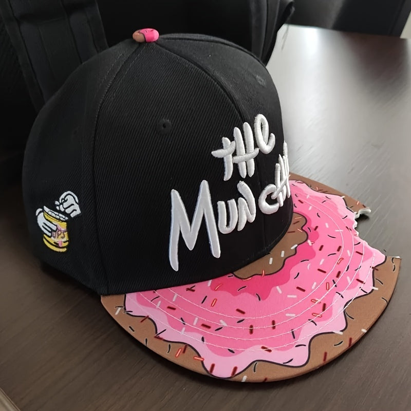 1pc Punk Style Men & Women Adjustable Hip-hop Hat - Water-Resistant PVC Coated, Non-Stretch Polyester Fabric, Knitted, Hand Washable, Casual Sun Baseball Cap, Perfect Gift for Men & Women