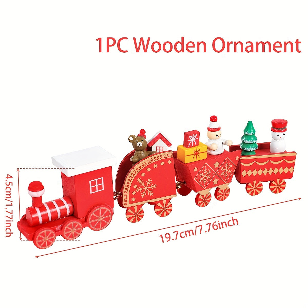 Merry Christmas Wooden Train Ornament - Festive Xmas Tree Decor, Perfect Holiday Gift & Home Accent Holiday Decorations, Christmas Decor