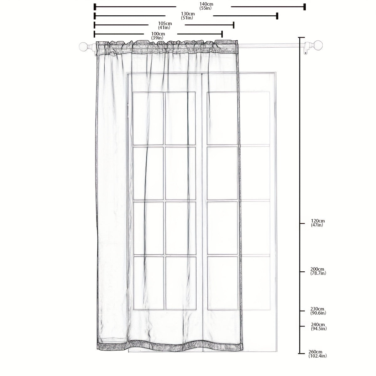 1pc Thickened Light-Filtering Urban Curtain - Contemporary Washable Polyester Room Divider for Bedroom, Balcony, Living Room - Rod Pocket, Uncorded, All-Season, Easy Care