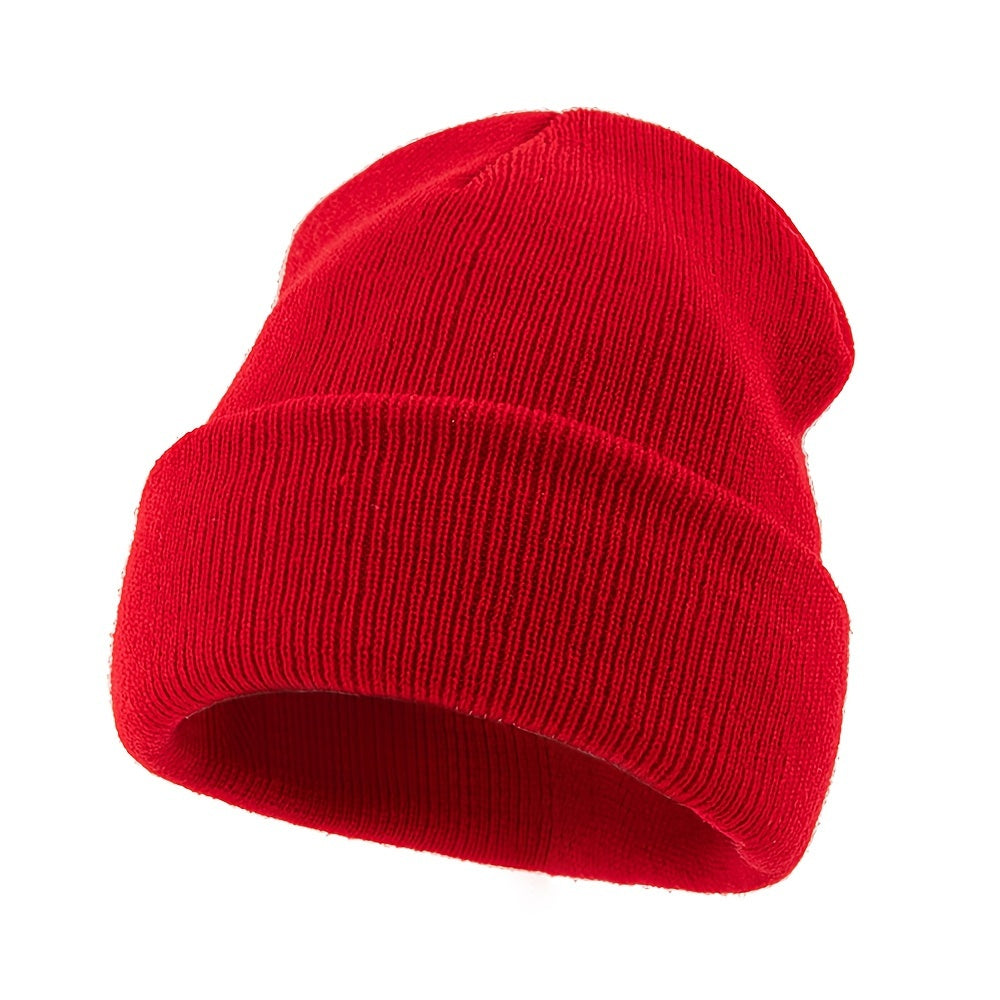 1pc Men's Warm and Cozy Solid Color Large Knitted Beanie - Skullies & Beanies with Elastic Fit for Outdoor Activities - Ideal Gift Choice for Winter
