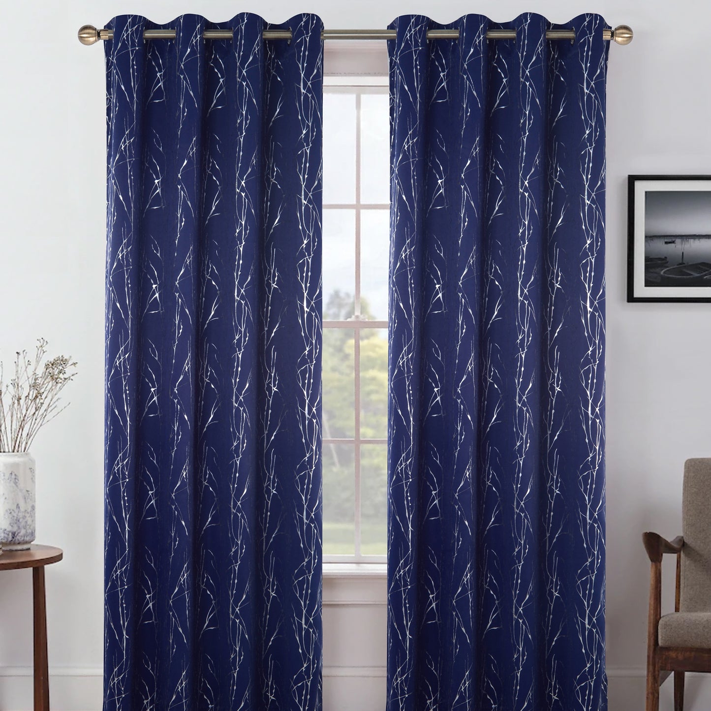 1pc, Blackout Curtain Grommet Top Curtain For Living Room Office Home Decor, 12 Colors Available, 52*84in