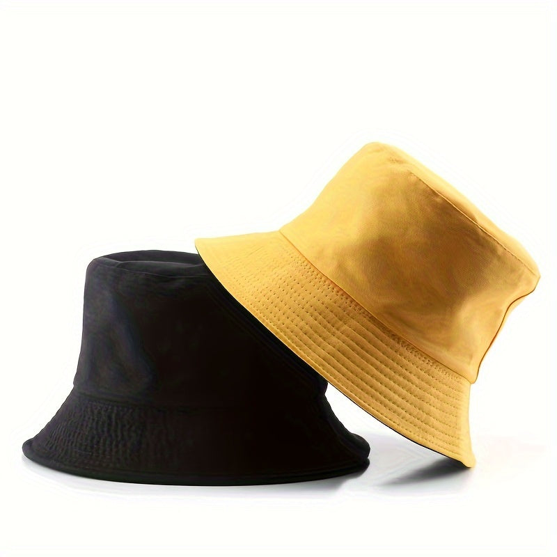 Stylish Unisex Reversible Bucket Hat - Double-Layered Fabric for Maximum Sun Protection, Breathable, Adjustable, and Comfortable - Perfect for Outdoor Activities and Everyday Wear
