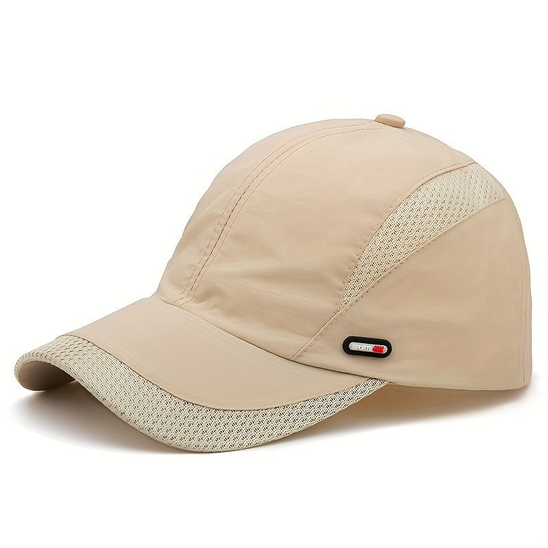 Spring/Summer Breathable Mesh Snapback Baseball Cap - Men's Sporty Dad Fishing Hat with Adjustable Strap and Classic Black Color - Perfect for Outdoor Activities