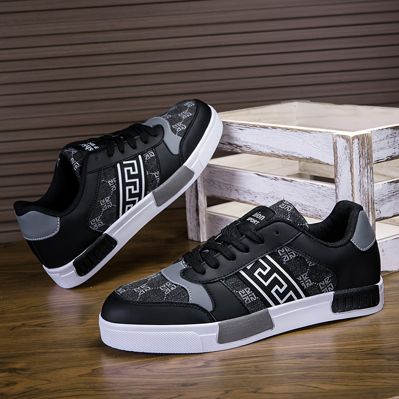 Men's Retro-Inspired Fashion Sneakers - Lightweight, Versatile Sneakers for All Seasons, Lace-Up, Rubber Sole