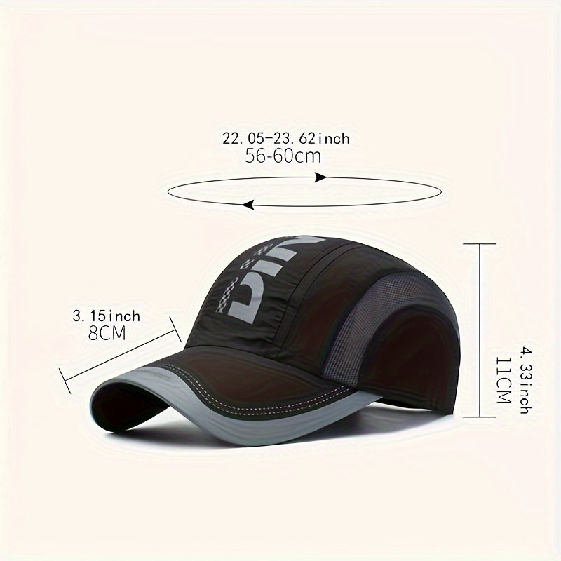 Lightweight Polyester Fashion Baseball Cap - Breathable Mesh, Quick-Dry, UV Protection, Adjustable Snapback - Unisex Outdoor Sports Hat with Alphabets Pattern