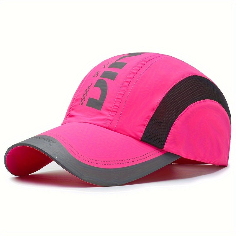 Lightweight Polyester Fashion Baseball Cap - Breathable Mesh, Quick-Dry, UV Protection, Adjustable Snapback - Unisex Outdoor Sports Hat with Alphabets Pattern