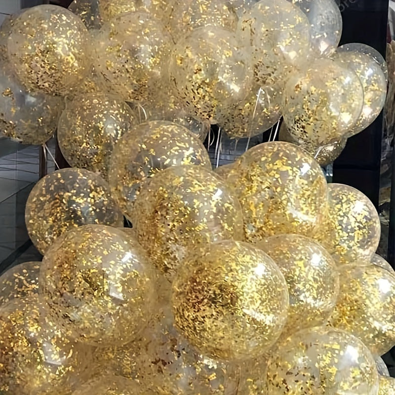 10pcs Golden Color Confetti Balloons - Perfect for Any Birthday Party Decorations! Easter gift