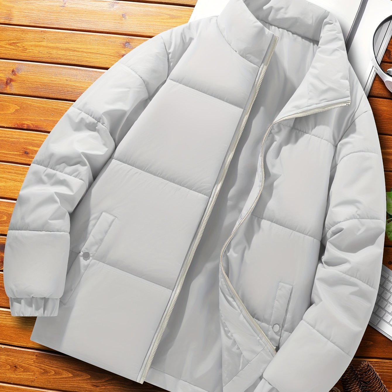 Ultra-Warm Mens Padded Jacket - Casual, Relaxed Fit with Stylish Lapel Design, Puffer Style for Maximum Warmth, Perfect for Fall and Winter Seasons - Long-Sleeved Coat