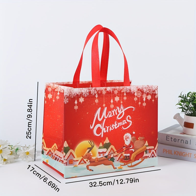 Luxurious Christmas Tote Bag - Spacious, Portable, Foldable, Woven Storage Handbag for Gifts, Shopping, and Travel - Large Capacity, Reusable, and Stylish