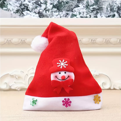 1pc Christmas Luminous Christmas Hat, Adult Cartoon Hat Old Man Snowman Hat, Christmas Small Gift Party Decoration for stocking stuffers