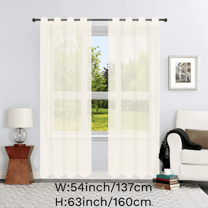 1pc Solid Lightweight Voile Sheer Curtain Panel - Soft, Light-Filtering, Grommet Top, Easy Hang - Perfect for Living Room, Dining Room Home Decor, Filtering Natural Light, Enhancing Interior Ambiance