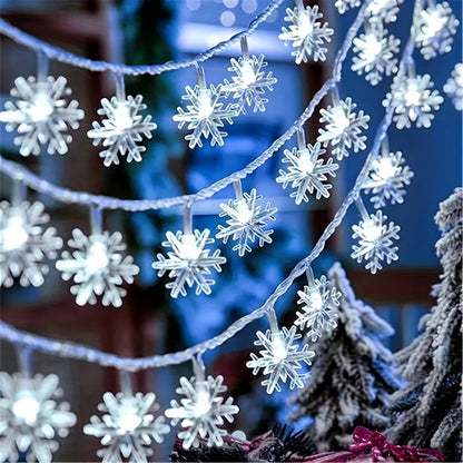 1pc, LED Christmas Snowflake String Lights, Party Decor Lights, Christmas Ornaments, Holiday Accessory, Birthday Party Supplies, Room Decor, Christmas Gifts, Home Decor, Scene Decors