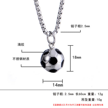 Men's World Cup Football Necklace Fashion Foreign Trade Titanium Steel Pendant Stainless Steel Wholesale Ornament
