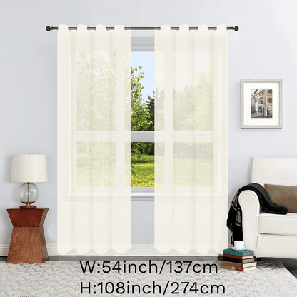 1pc Solid Lightweight Voile Sheer Curtain Panel - Soft, Light-Filtering, Grommet Top, Easy Hang - Perfect for Living Room, Dining Room Home Decor, Filtering Natural Light, Enhancing Interior Ambiance