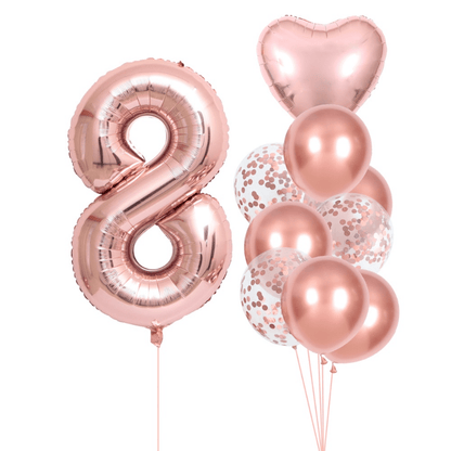 10-Pack Rose Golden Birthday Number Set - Luxurious Decorative Numbers for Parties, Celebrations, and Special Occasions - Perfect for Halloween, Thanksgiving, Christmas, Easter, Eid Al-Adha, and More!